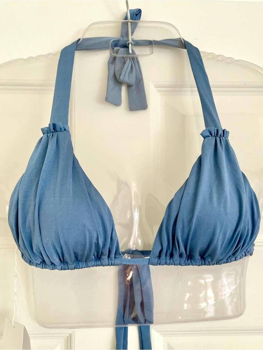 J. Crew Jersey Lomellina Blue Halter Bikini Top